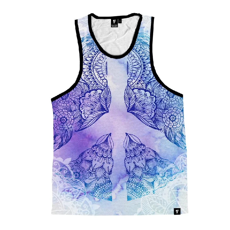 Women's Cropped Tank Tops with Vintage Band LogosPeace Mandala Unisex Tank Top