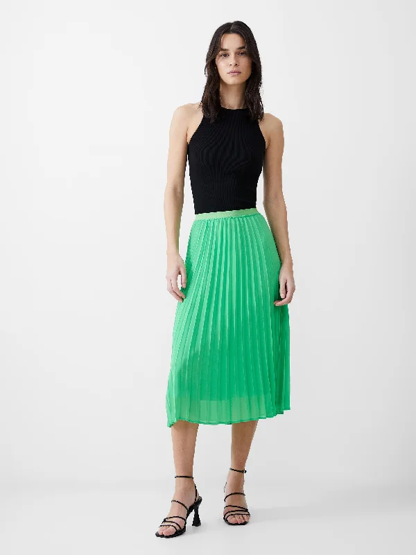 Ruffled Hem Women Shorts to Add a Feminine TouchPleat Georgette Midi Skirt