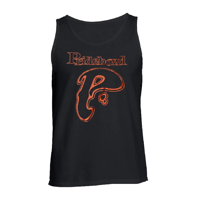 Plus Size Women's Embroidered Tank Tops in Boho StylesPRIDEBOWL - "Long-Distance" (Black) (Tank Top)