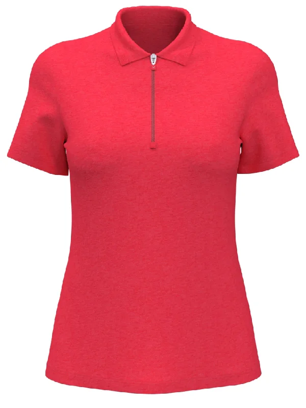 Organic cotton polo shirt for eco - friendly consumersWomens Quarter Zip Short Sleeve Heather Golf Polo Shirt Organic cotton polo shirt for eco - friendly consumersWomens Quarter Zip Short Sleeve Heather Golf Polo Shirt