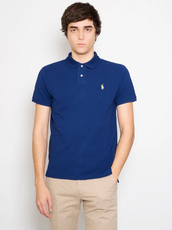 Maternity polo shirt for pregnant women's comfortPolo in Piquet Slim Fit Blu