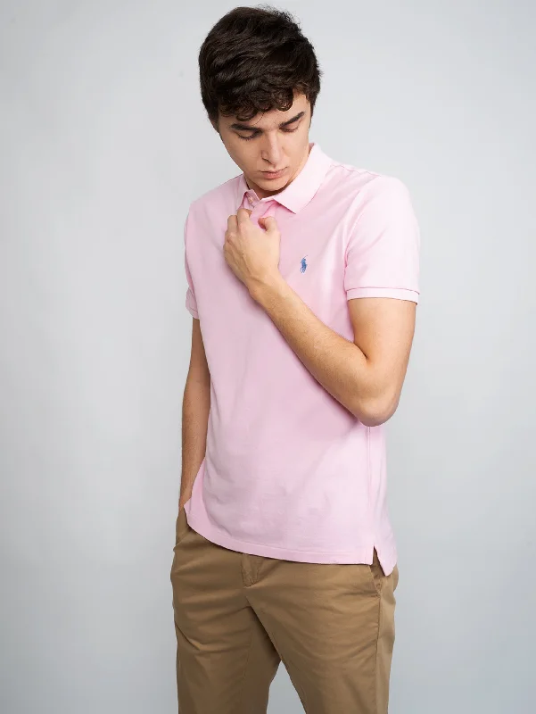 Quarter - zip polo shirt for easy temperature adjustmentPolo in Piquet Slim Fit Rosa Quarter - zip polo shirt for easy temperature adjustmentPolo in Piquet Slim Fit Rosa