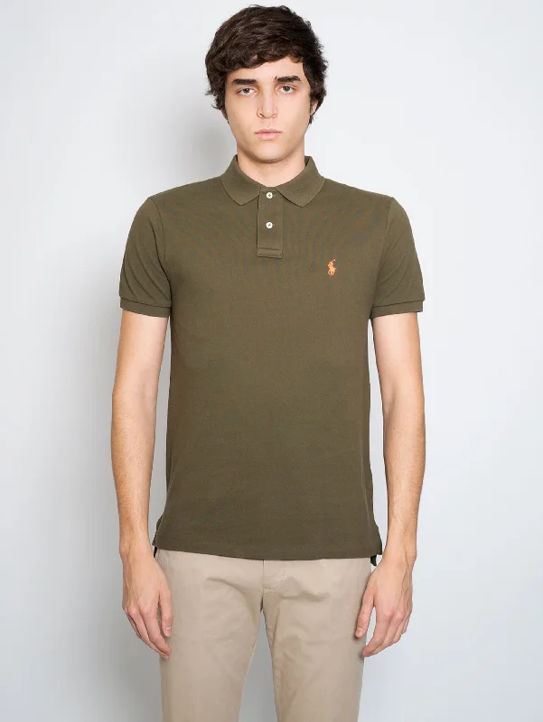 Metallic - trimmed polo shirt for a glamorous lookPolo in Piquet Verde