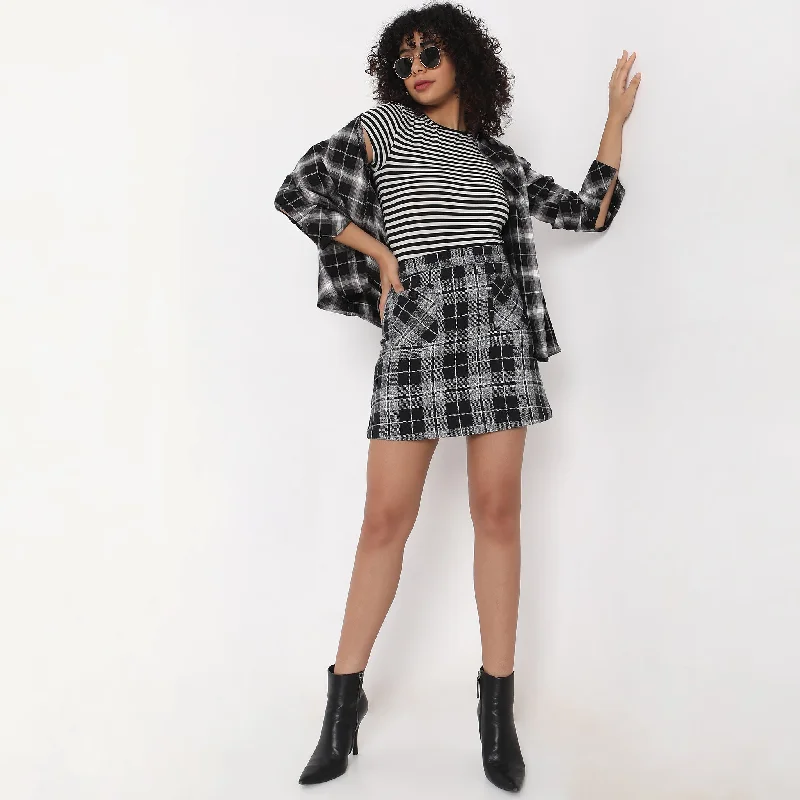Printed Floral Women Shorts for a Summer - Ready StyleRegular Fit Checkered Mid Rise Skirts Printed Floral Women Shorts for a Summer - Ready StyleRegular Fit Checkered Mid Rise Skirts