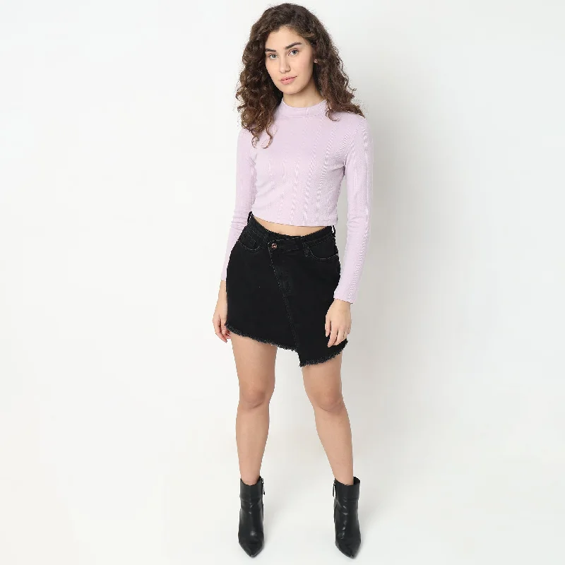 Embroidered Women Shorts with Intricate DesignsRegular Fit Solid Mid Rise Skirts