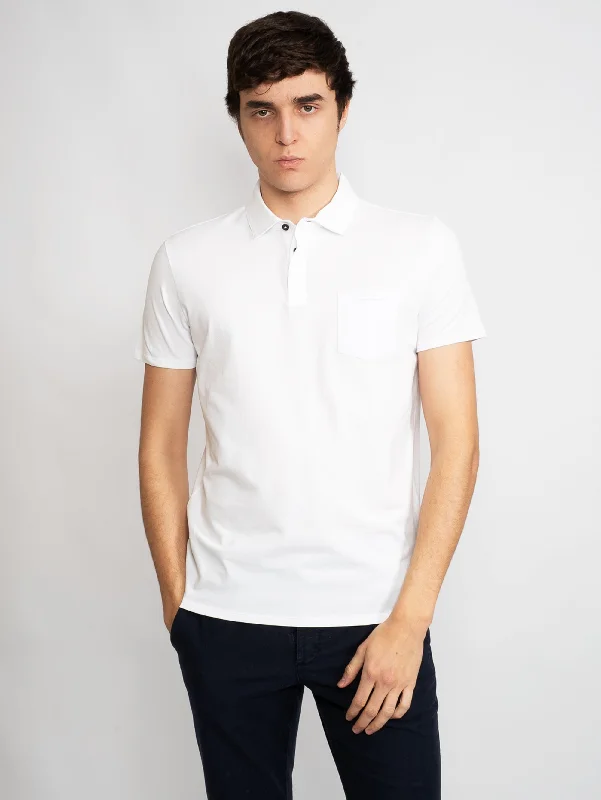 Hawaiian - print polo shirt for a tropical vibePolo Super Stretch Bianco