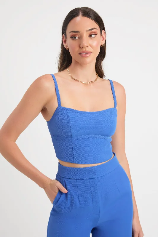 Button - Down Women's Cotton Crop Top in Denim Blue for a Classic and Versatile LookSerge Corset Top Button - Down Women's Cotton Crop Top in Denim Blue for a Classic and Versatile LookSerge Corset Top