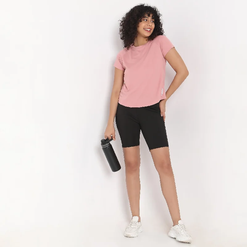 Leather Look Women Shorts for an Edgy and Chic StyleSlim Fit Solid High Rise Shorts