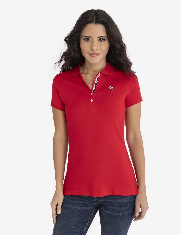 Hawaiian - print polo shirt for a tropical vibeSOLID INTERLOCK POLO SHIRT