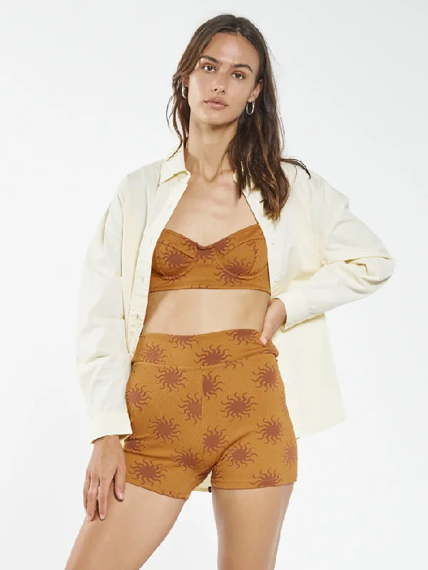 Belted Women Shorts to Enhance the WaistlineSolstice Bike Short - Clay