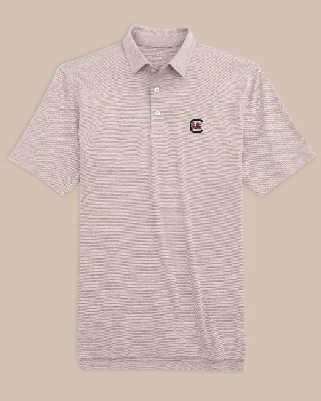 Polo shirt with a cropped length for a trendy lookUSC Gamecocks Driver Spacedye Polo Shirt Polo shirt with a cropped length for a trendy lookUSC Gamecocks Driver Spacedye Polo Shirt