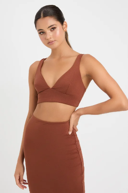 Off - Shoulder Women's Crop Top in Navy for a Chic and Trendy Beach EnsembleStaple Vee Bralette Off - Shoulder Women's Crop Top in Navy for a Chic and Trendy Beach EnsembleStaple Vee Bralette