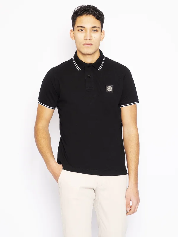 Polo shirt with a hidden pocket for small essentialsPolo Manica Corta Nero