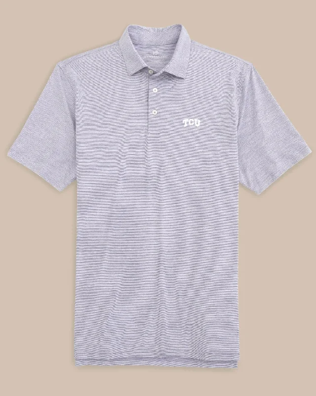 Retro - style polo shirt with a vintage logoTCU Horned Frogs Driver Spacedye Polo Shirt