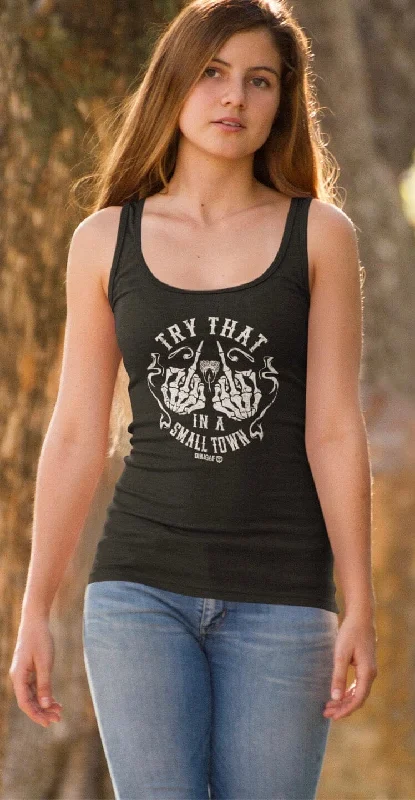 Women's Longline Tank Tops with Abstract PrintsTry That In A Small Town/ Snake