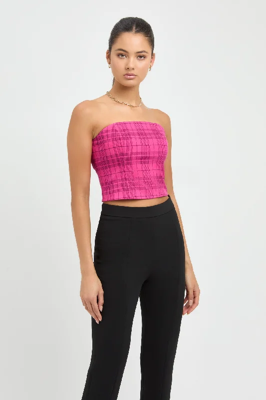 Metallic - Finish Women's Crop Top in Silver for a Futuristic and Eye - Catching LookVerona Check Top Metallic - Finish Women's Crop Top in Silver for a Futuristic and Eye - Catching LookVerona Check Top