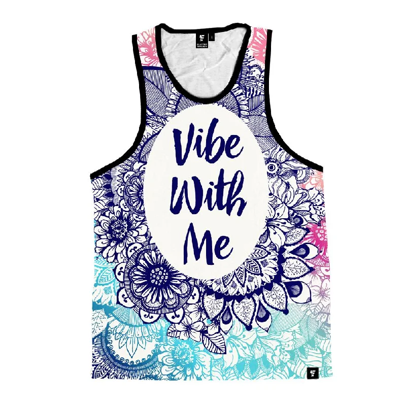 Plus Size Women's Ruffled Hem Tank Tops with Floral PrintsVibe With Me Mandala Unisex Tank Top Plus Size Women's Ruffled Hem Tank Tops with Floral PrintsVibe With Me Mandala Unisex Tank Top