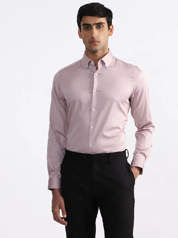 Linen Women Shorts for Breathable Comfort in Hot WeatherWES Formals Solid Dusty Pink Slim-Fit Shirt Linen Women Shorts for Breathable Comfort in Hot WeatherWES Formals Solid Dusty Pink Slim-Fit Shirt