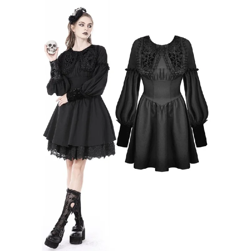 Thermal Women Long Sleeve Top for Extra Warmth in WinterWomen's Gothic Doll Collar Puff Sleeved Dress