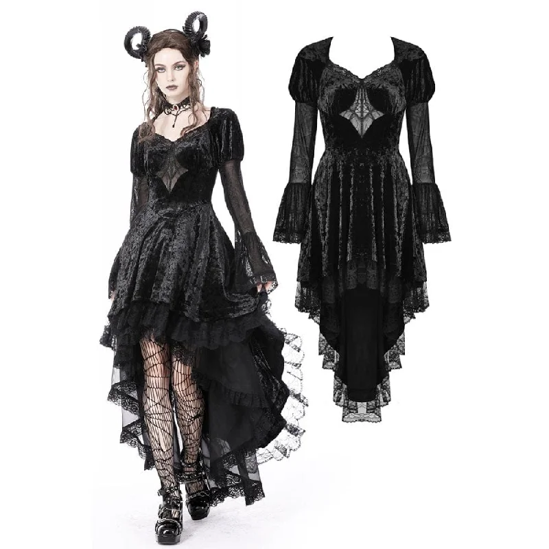 Thermal Women Long Sleeve Top for Extra Warmth in WinterWomen's Gothic Irregular Lace Layered Velvet Dress