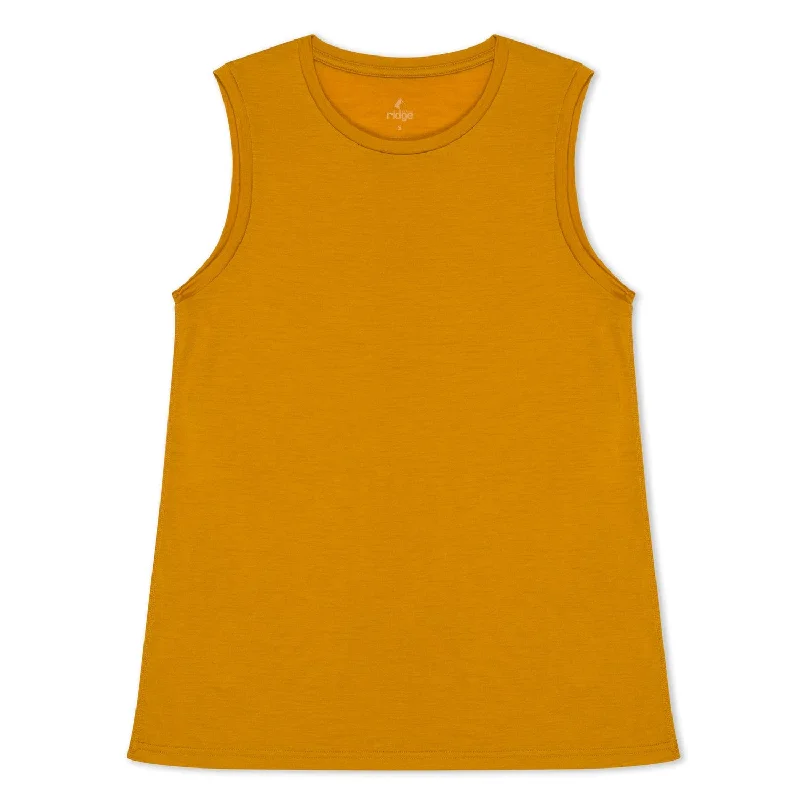 Mock Neck Women's Performance Tank Tops for CyclingWomen's Natural Tencel Merino Wool Tank Top